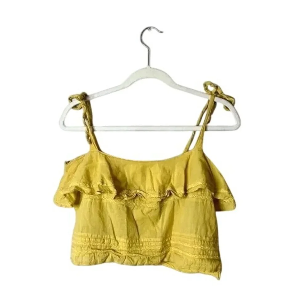 Urban Outfitters Yellow Ruffle Crop Top - Picture 4 of 7